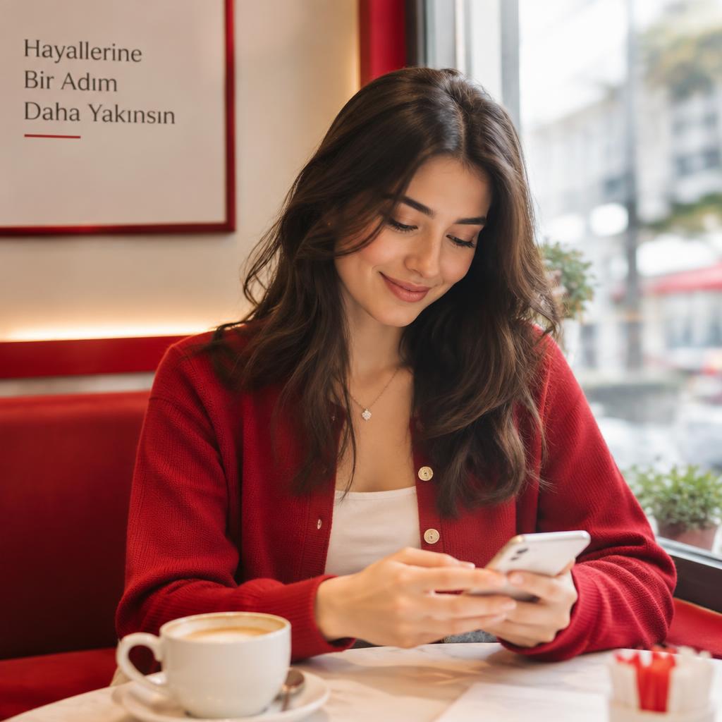 Telefonundan ön talep formu dolduran kadın